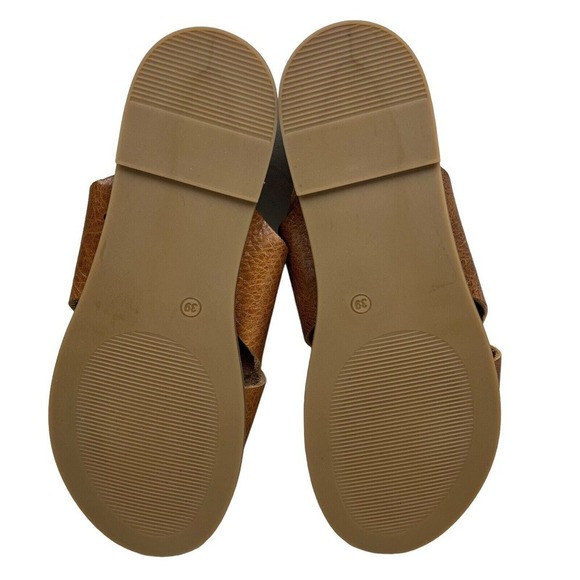 Inuovo Sandal Pebbled Grain‎ Brown Leather Faust Slingback Women Size 8 - Picture 8 of 8